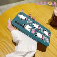 Jjlingji เคส2021สำหรับ Huawei Y7A P สมาร์ทเคสเคสมือถือแบบ Pochacco นุ่มบางลายขอบสี่เหลี่ยมด้านข้างเป็นซิลิโคนเคสป้องกันการกระแทก