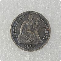 【In-Stock】 1863-1868 1/2 HALF Dime-นั่งเหรียญเสรีภาพ