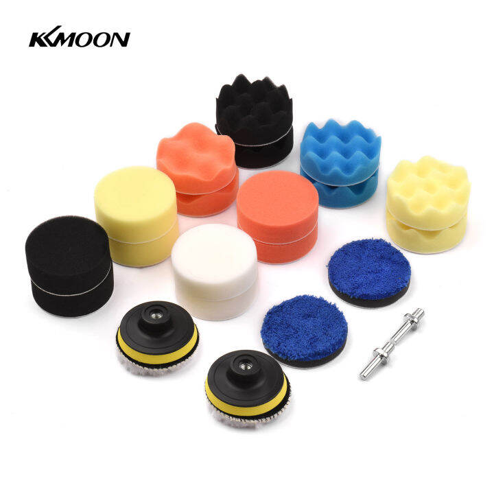 KKmoon 24Pcs Polishing Pads Kit 3 Inches Drill Buffer Attachment