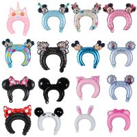 20pcs Cute Mickey Minnie Headband Foil Balloon Princess Baby Shower Kids Toys Happy Birthday Wedding Party Decoration Air Globos