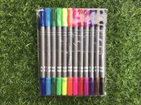 ปากกาสีเมจิก เมจิกสองหัว ปากกาหมึกสี12สี ปากกาสี ปากกาตกแต่งใบงาน