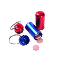 【CW】●  Aluminum Pill Bottle Cache Drug Holder Keychain Medicine Airtight Storage