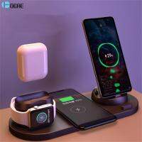 ZZOOI DCAE 6 in 1 Wireless Charger Dock Station for iPhone/Android/Type-C USB Phones 10W Fast Charging For Apple Watch 8 AirPods 3 Pro