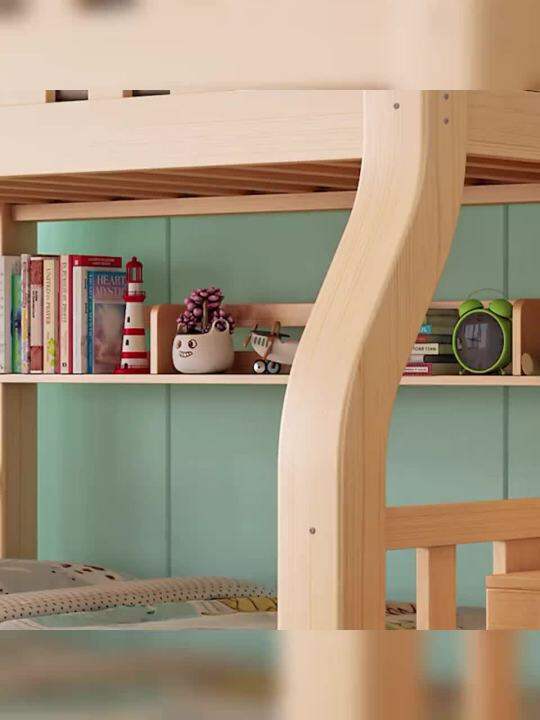 Solid Wood Bunk Bed Bunk Bed HeightAdjustable Bed Double Bed Upper and