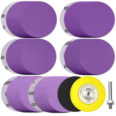 123Pcs 3 Inch Sanding Discs Hook and Loop Sandpaper 600 to 5000 Grits,1/4Backing Pad, Soft Foam Buffing Pad for Wood Metal Car