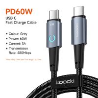 Toocki 100W Usb C To Usb C สายชาร์จสำหรับ Xiaomi Samsung Poco3โทรศัพท์อย่างรวดเร็วสาย Huawei เป็น Macbook ชนิด C