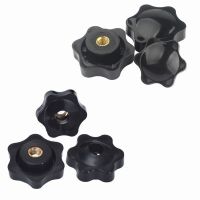 5Pcs Plum Nut Mechanical Black Thumb Nut Knob Manual Nut Thermoplastic Brass Thread With and Without Holes M4/M5/M6/M8/M10