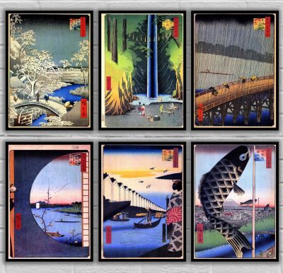 ☼☃▦ Hiroshi Yoshida Utagawa Kuniyoshi Ando Hiroshige Samurai Heroes the Grand Print Art Canvas Poster for Living Room Decoration