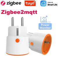 【New】 Tuya Smart Zigbee 3.0ปลั๊กไฟ16A EU Outlet 3680W เมตรรีโมทคอนโทรลทำงานร่วมกับ Zigbee2mqttt และ Home Assistant Tuya Hub