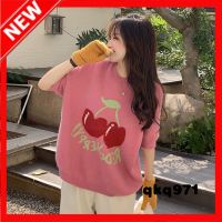 qkq971 Sweet Short-Sleeved Knitted Sweater Spring 2022 New Style Lazy Style Design Thickened Outer Wear Loose Round Neck Sweater Women