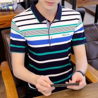 Polo shirt เสื้อโปโลแฟชั่นเกาหลี เสื้อยืดคอกลมแขนสั้นผู้ชายฤดูร้อนปี