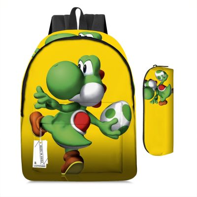 ใหม่ Mario Little Dinosaur กระเป๋าเป้สะพายหลัง กระเป๋านักเรียนประถม และมัธยม โยชิ สําหรับเด็ก