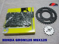 HONDA GROM125 MSX125 FRONT 14T &amp; REAR 34T SPROCKET with CHAIN SET 420/104 // สเตอร์หน้า 14ฟัน และ สเตอร์หลัง 34ฟัน พร้อมโซ่ สินค้าคุณภาพดี