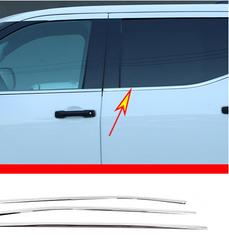 ชิ้นส่วนรถยนต์สำหรับโตโยต้าทุนดร้า2022-2023แถบติดเสาหน้าต่างรถยนต์สีเงินสดใสอุปกรณ์เสริมสติกเกอร์เสาศูนย์กลางสแตนเลสสตีล87tixgportz