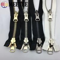 1Pc 60-120cm 5 8 Open-End Metal Zippers Rotary Double Slider Reversible Zippers for Sewing Zips Repair Kit DIY Bag Accessories