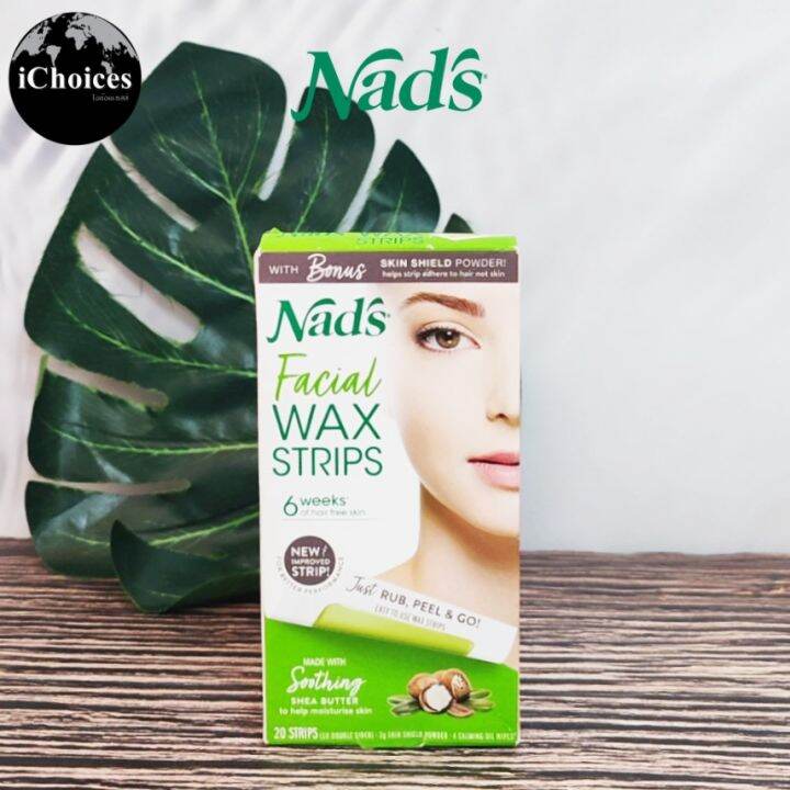 [Nad's] Facial Wax Strips Soothing Shea Butter 20 Strips แผ่นแว็กซ์