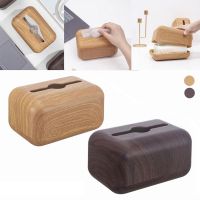 Tissue Box Japanese Napkin Storage Holder Wooden Cover ABS Tissue Paper Case Container Dispenser Simple Stylish Home Decorations