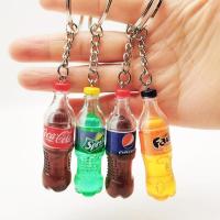 Ins Hot Fashion Drink Bottle Handmade Resin Charms Keychain Men Key Ring Chain Jewelry Women Bag Car Trinket Gift Souvenirs