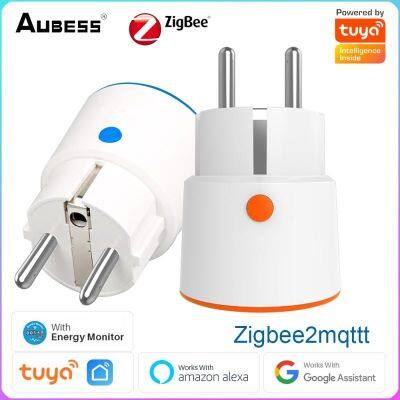 【NEW Popular】 Tuya Zigbee 3.0PlugEU เต้าเสียบ16A 3680WMonitorTiming Control ทำงานร่วมกับ Alexassistant