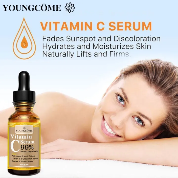 YOUNGCOME 99% Vitamin C Serum Remove Freckle Fade Dark Spot Anti-aging ...