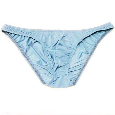 【CW】 Silk Men Soft Wet Translucent Low Waist Underpants Seamless Breathable Thin Bulge Briefs Panties