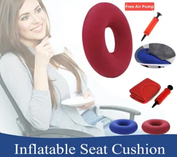 Inflatable Donut Cushion Seat, Portable Butt Hemorrhoid Pillow:  Anti-decubitus Pad-breathable Seat Cushion