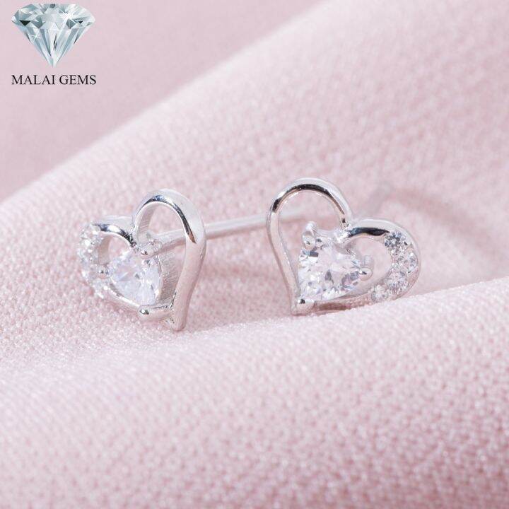 malai-gems-ต่างหูเพชร-เงินแท้-silver-925-เพชรสวิส-cz-เคลือบทองคำขาว-รุ่น-075-1ea103698-แถมกล่อง-ต่างหูcz-ต่างหูเงินแท้