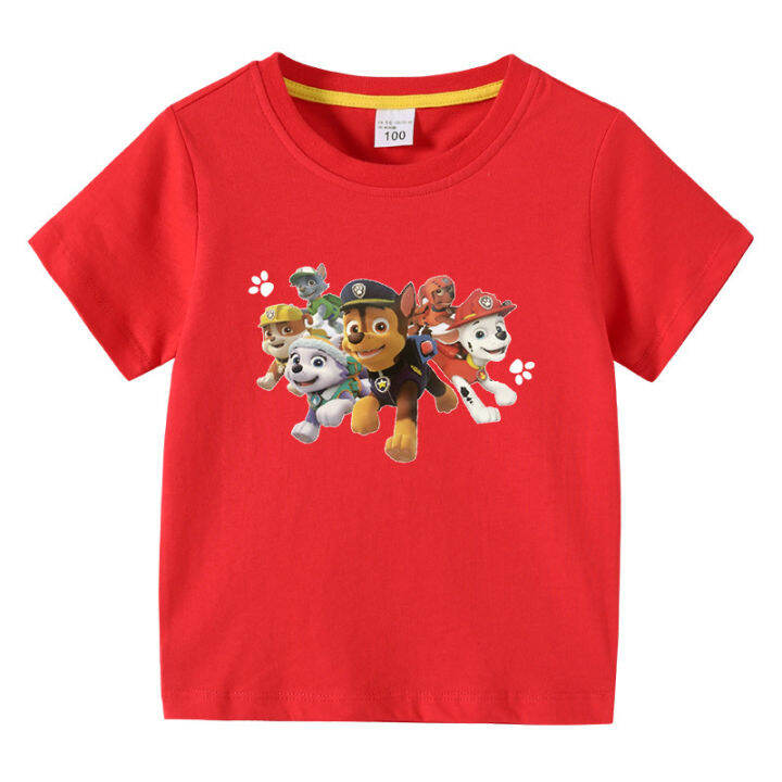 paw-patrol-เสื้อยืดแขนสั้นลายการ์ตูนสำหรับเด็ก-เสื้อซับในผ้าฝ้ายแขนสั้นเด็กชายหญิงทารกฤดูร้อน0000