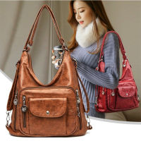 【 Cw】vintage กระเป๋าสะพายความจุขนาดใหญ่หนังคุณภาพสูง Crossbody Bag Multi-Pockets Women S Handbag Shopping Messenger Bag Purs