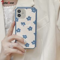 ☑✠☃ Tobebest Blue Flowers Floral Phone Case for iPhone 12 Pro Max 11 Pro Max X XS XR 7 8 Plus SE2020 Soft Silicone Protective Cover