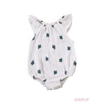 KIDSUP-Baby Girl Summer Cute One-Sleeve Flying Sleeve Jumpsuit Cactus Radish Cherry Print Jumpsuit