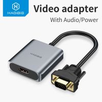 Hagibis VGA to HDMI-compatible Adapter With 3.5mm AUX Audio Jack 1080P Male to Female Converter for PC Laptop HDTV Projector