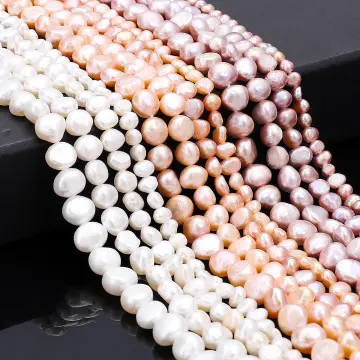 Natural Freshwater Real Pearl Beads White Round Loose Spacer