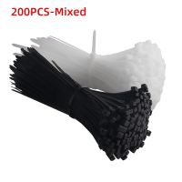 200/100Pcs Nylon Cable Ties Adjustable Self-locking Cord Ties Straps Fastening Loop Reusable Plastic Wire Ties For Home Office Cable Management