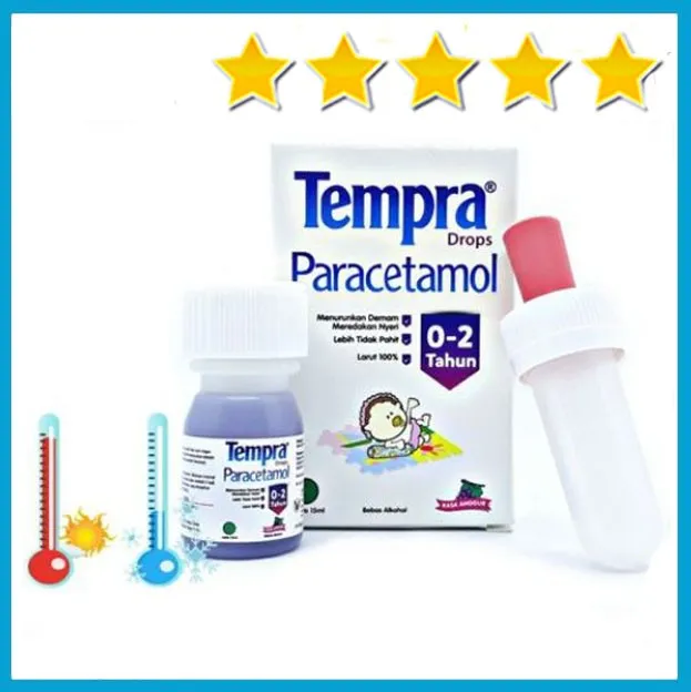 Tempra Drops Obat Demam / Panas Anak Bayi (02 Tahun) Rasa Anggur 15ml