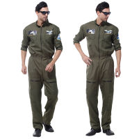 Carnival Halloween Air Force Uniform เครื่องแต่งกาย Pilot Airline ชุดคอสเพลย์แฟนซีปาร์ตี้ Dress