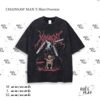 CHAINSAW MAN T-Shirt Oversize Y2K เสื้อผู้ชาย เสื้อผู้หญิง สตรีทแฟชั่น เสื้อสีดำ