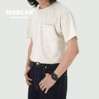 MBBCAR เสื้อยืดผู้ชายผ้าฝ้ายคอกลมกระเป๋าสีสันสดใสใหม่สำหรับฤดูร้อน2023ดีไซน์ดั้งเดิมผู้ชายย้อนยุคแขนสั้นย้อนยุค