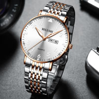 BELUSHI Fashion Luxury Men Watch Stainless Steel Waterproof Date Quartz Wristwatch Top Business Mens Watches Relogio Masculino