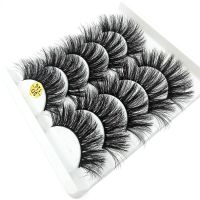 YOKE SKONHED 5 Pairs ผู้หญิง ปุย Wispy Flared Crisscross ต่อขนตา 3D Faux Mink Hair ขนตาปลอม