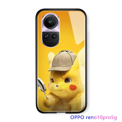 Serpens เคสสำหรับ OPPO Reno10 Pro 5G,เคสฝาหลังกระจกเทมเปอร์กันกระแทกสำหรับเด็กผู้หญิง Pocket Monster ลายการ์ตูนสำหรับผู้หญิง