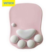 [Vktech] ซิลิโคนนุ่มสบายข้อมือส่วนที่เหลือหนูเสื่อพีซีแล็ปท็อปน่ารักแมวตีนแผ่นรองเมาส์