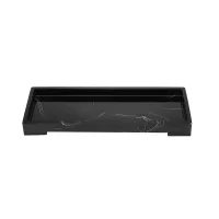 Vanity Tray Black Bathroom Vanity Countertops Toilet Tank Storage Tray, New Home Marble Stone Vanity Tray, Organizer Tray for Closets,Dressers,Watch,Keys,Perfume,Plant,Towel