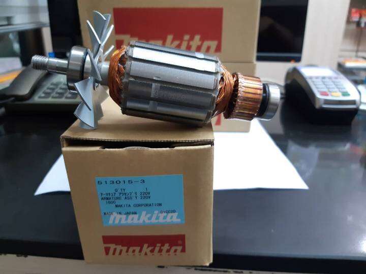 makita-service-part-armature-for-model-1600-part-no-5130015-3-อะไหล่-ทุ่นไฟฟ้า-เครื่องกบไสไม้-3-makita-1600-made-in-japn-ใช้ประกอบงานซ่อมอะไหล่แท้