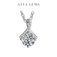 ATTAGEMS ที่ยอดเยี่ยมตัดผ่านการทดสอบเพชร1-2 Ct D สีความคมชัดที่ดี VVS1 Moissanite 925เงินจี้สร้อยคอสำหรับผู้หญิงของขวัญ