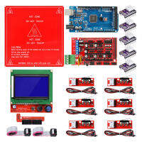 3D เครื่องพิมพ์ Ramps 1.4 Kit Mega 2560 Heatbed Mk2b 12864 LCD Controller DRV8825 Mechanical Endstop Cables