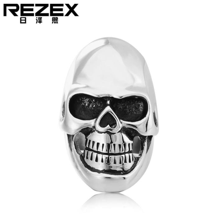 rezex-เครื่องประดับชายเรโทร-แหวนไททาเนียมหัวกะโหลก