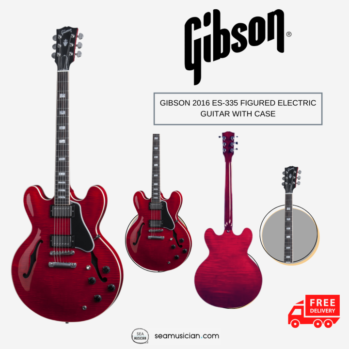 GIBSON 2016 ES-335 FIGURED ELECTRIC GUITAR WITH CASE - CHERRY COLOUR