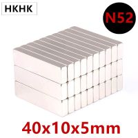 10/20PC N52 40x10x5 MM Super Strong Sheet Rare Earth Magnet Thickness 5mm Block Rectangular Neodymium Magnets 40mm x 10mm x 5mm