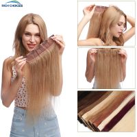 8"-24" Clip in One Piece Hair Extensions 100% Real Human Hair Weft  Straight Clip In Natural Hairpiece Blonde Brown For Women Wig  Hair Extensions  Pa